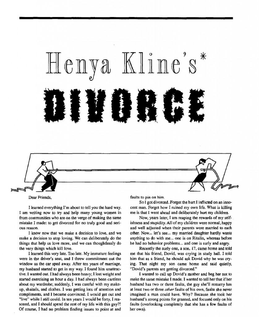 Henya Kline's Divorce