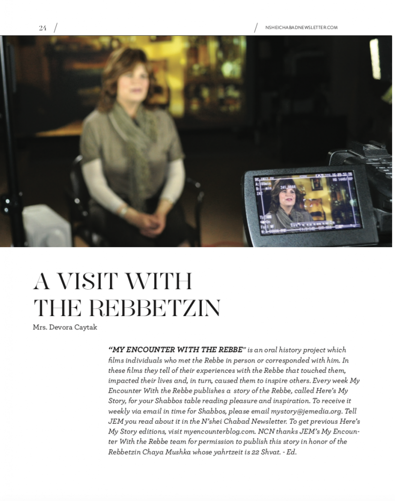 A Visit with the Rebbetzin