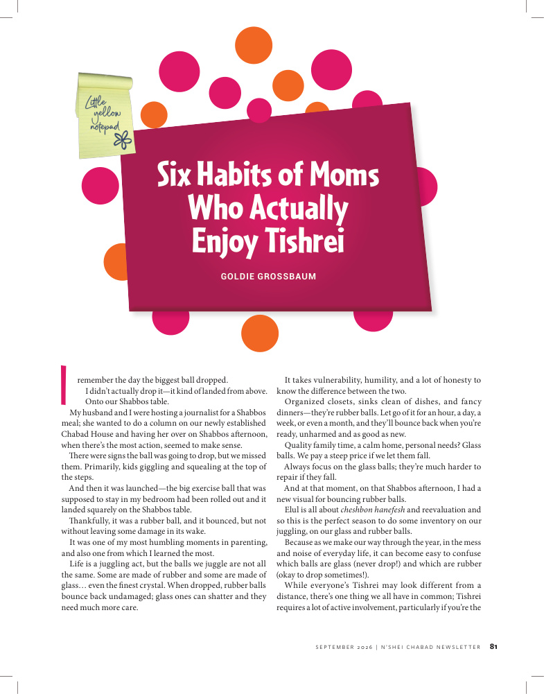 Six Habits of Moms Who Actually Enjoy Tishrei